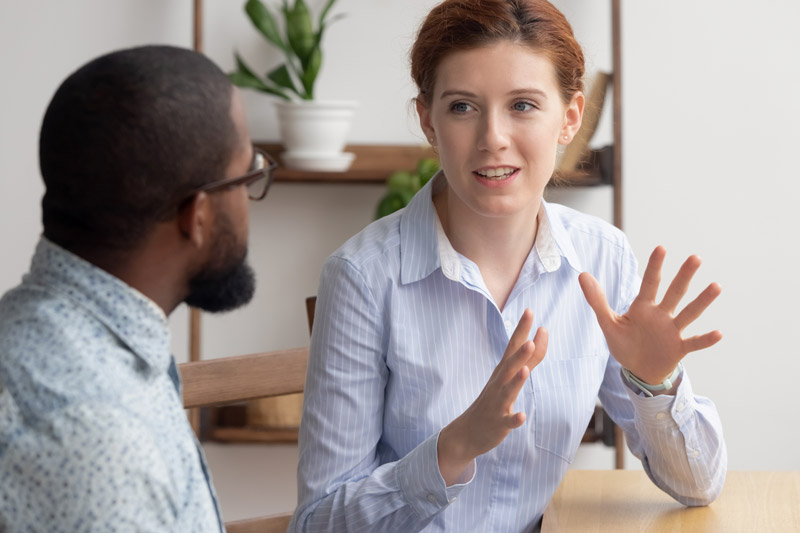 One-to-one coaching session between a mentor and learner focusing on personal development for public and third sector professionals.